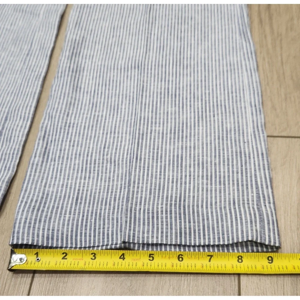 Banana Republic Martin Fit 718 Linen Pants Pinstripe Trousers Blue Women Size 2